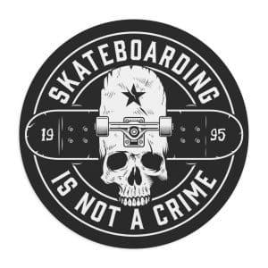 Mouse Pad Skatebording is not a crime